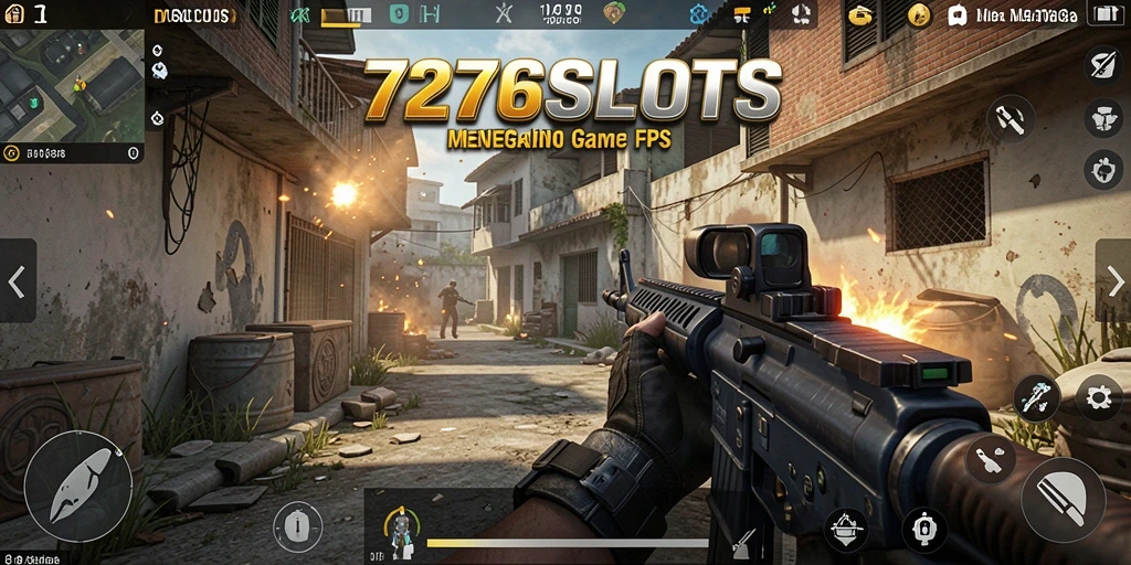 Tampilan gameplay mendebarkan dalam 7276SLOTS dengan aksi tembak-menembak yang intens.