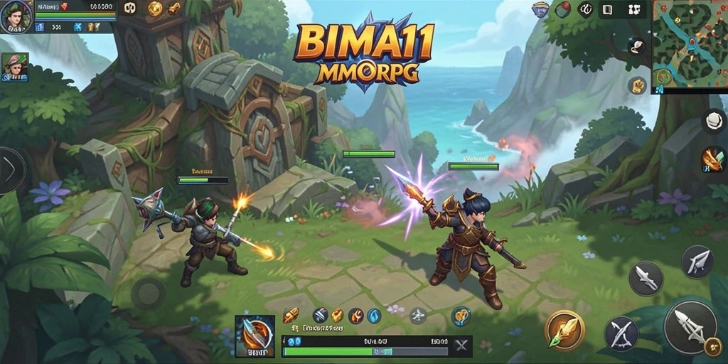 Tampilan gameplay seru BIMA11 dalam dunia MMORPG yang menakjubkan.