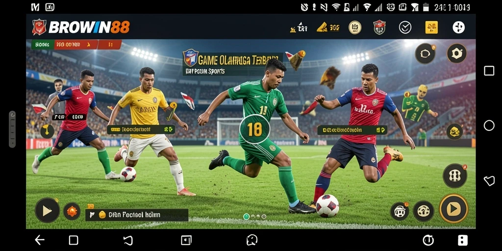 Screenshot BROWIN88 menampilkan aksi seru dalam permainan olahraga.