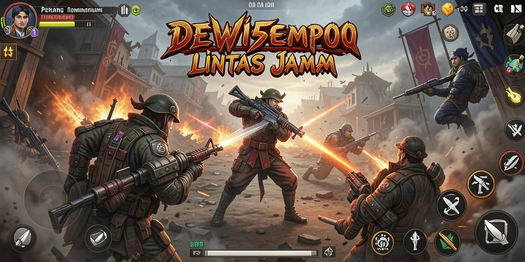 Gameplay DEWI5000 yang mendebarkan dengan aksi tembak-menembak intens.