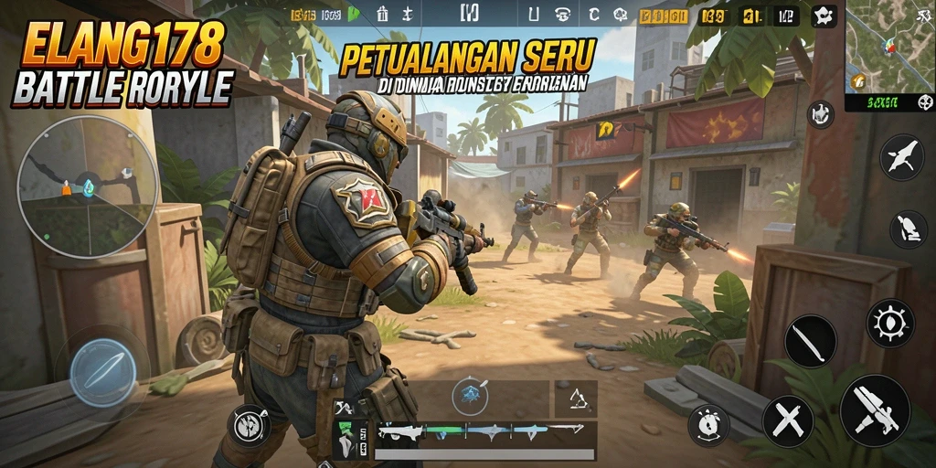 Screenshot ELANG178 menampilkan aksi mendebarkan gameplay Battle Royale.