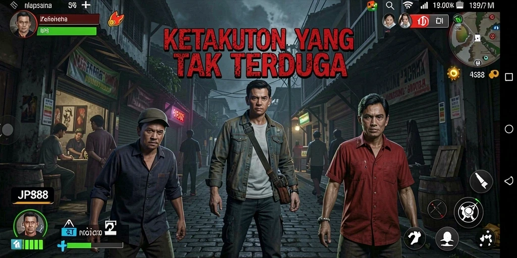 Screenshot utama gameplay JPS88 yang menunjukkan suasana Horror yang mencekam.