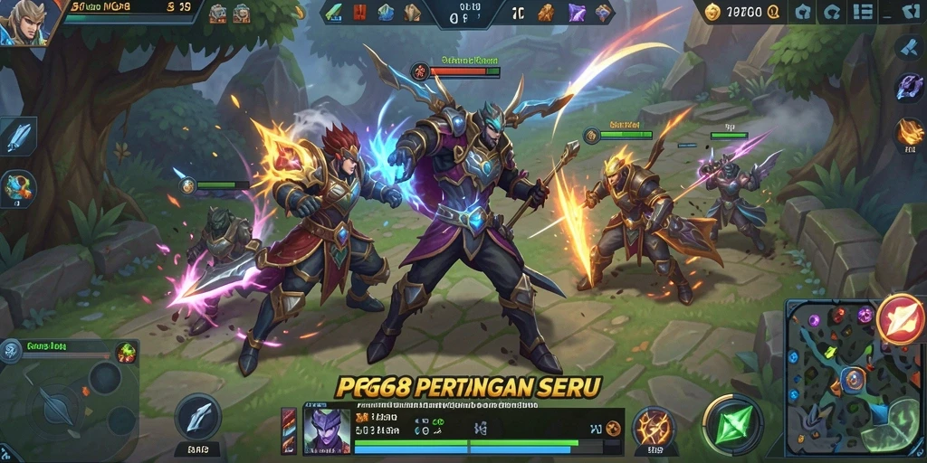 Tampilan gameplay yang mendebarkan dalam PGG68 saat pertarungan tim.