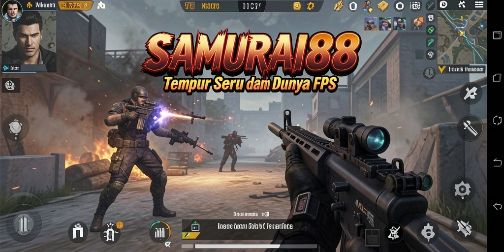 Screenshot menampilkan aksi pertempuran intens di SAMURAI88.