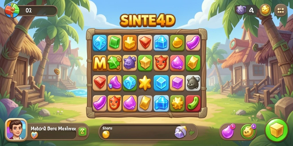 Gameplay seru dan menarik dalam SINTE4D permainan Match-3.