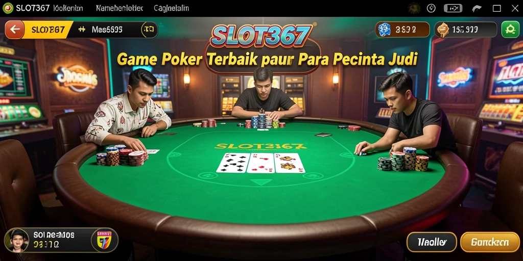 Screenshot utama SLOT367 menunjukkan gameplay seru dalam permainan Poker.