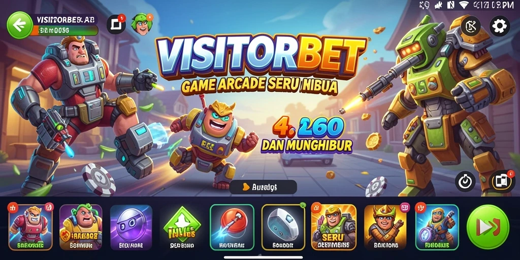 Screenshot VISITORBET menampilkan keseruan gameplay Arcade yang menghibur.